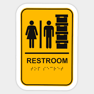 Yellow 2 - Restroom and Document Storage - TOP SECRET in braille Sticker